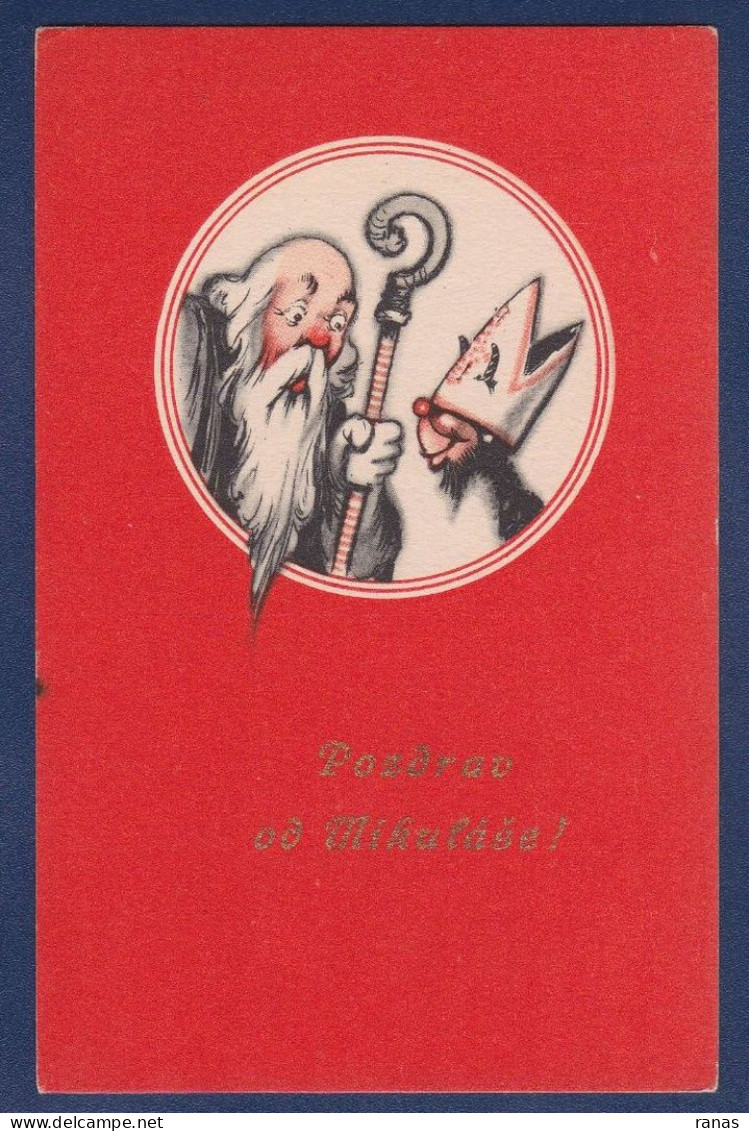 CPA Saint Nicolas Père Noël Santa Claus Nicolo Non Circulé Diable Krampus - Sinterklaas