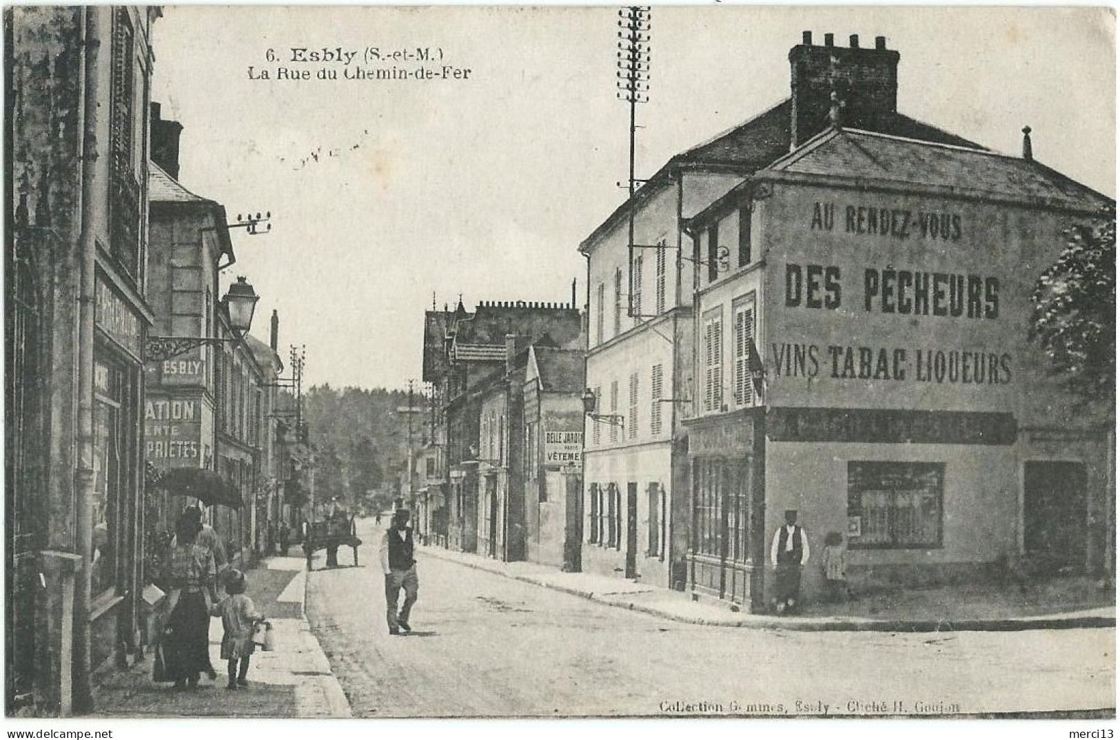 ESBLY (77) – La Rue Du Chemin-de-Fer. Collection G. Mmes, Esbly, N° 6. - Esbly