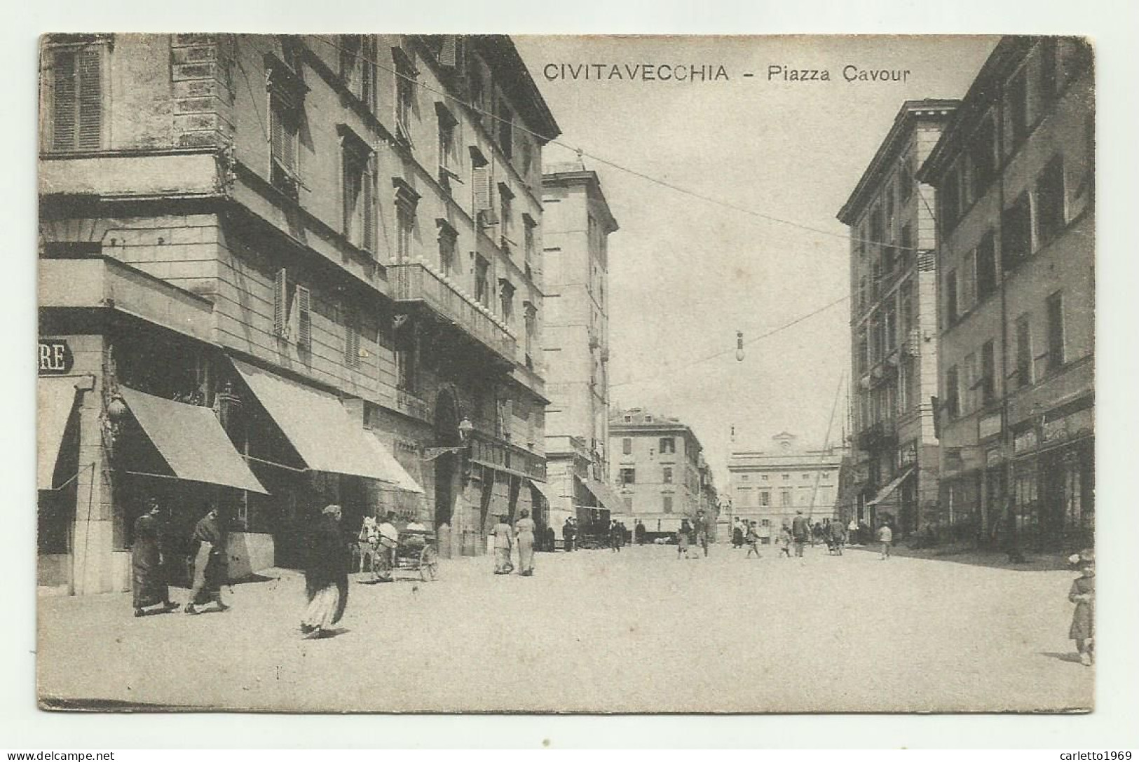 CIVITAVECCHIA - PIAZZA CAVOUR 1918   - VIAGGIATA FP - Civitavecchia