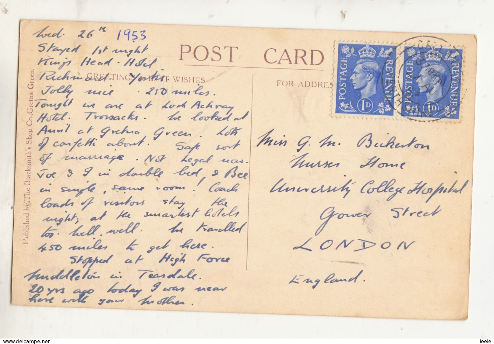 DB13. Vintage Postcard. Pursued. Couple On Way To Gretna Green. - Dumfriesshire