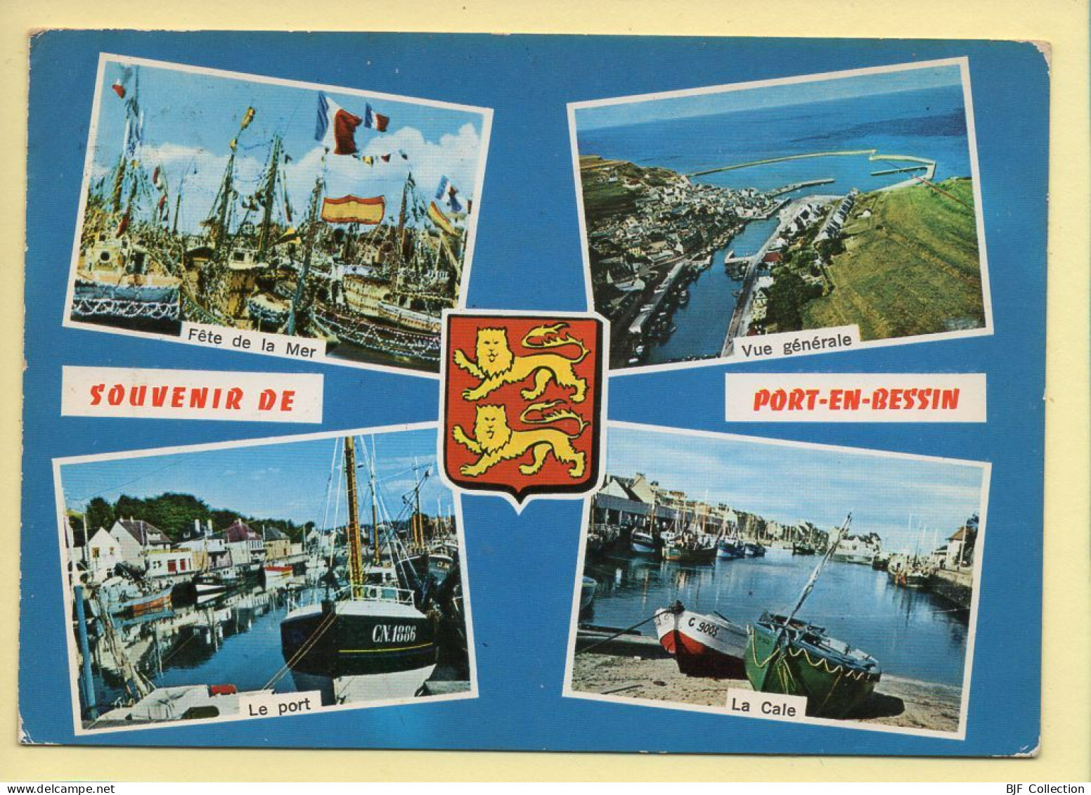 14. Souvenir De PORT-EN-BESSIN – Multivues / Blason (voir Scan Recto/verso) - Port-en-Bessin-Huppain