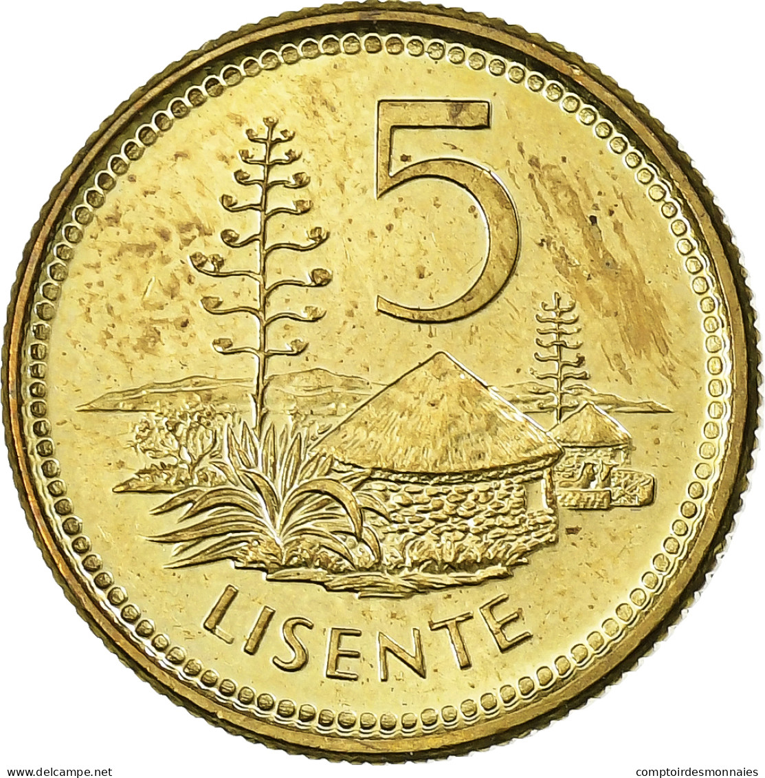 Lesotho, Letsie III, 5 Licente, Lisente, 1998, Brass Plated Steel, FDC, KM:62 - Lesotho