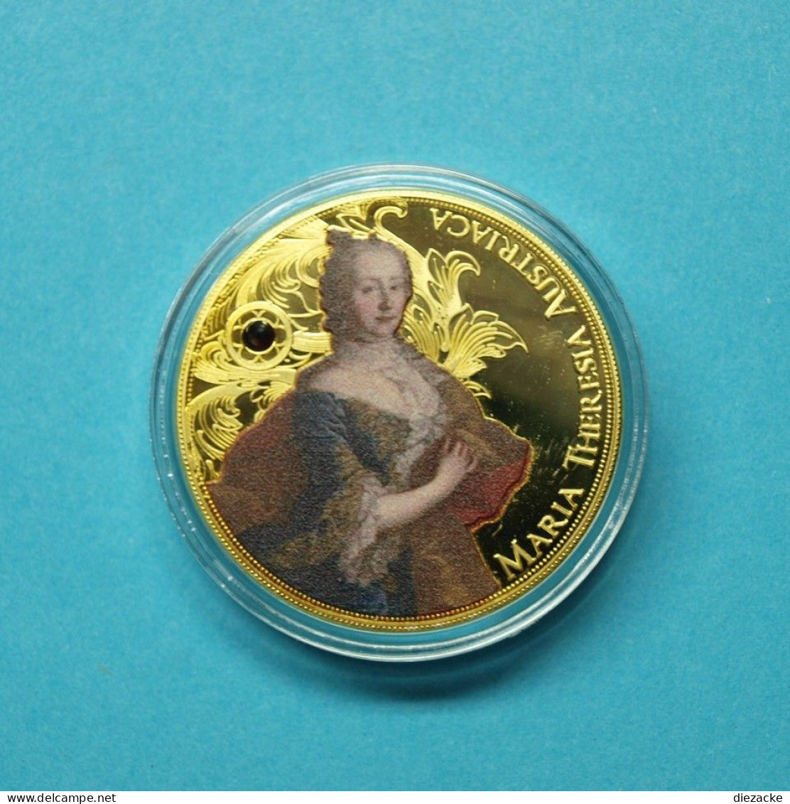 2017 Medaille Maria Theresia, Vergoldet Mit Farbdruck Und Swarowski PP (MZ622 - Non Classés