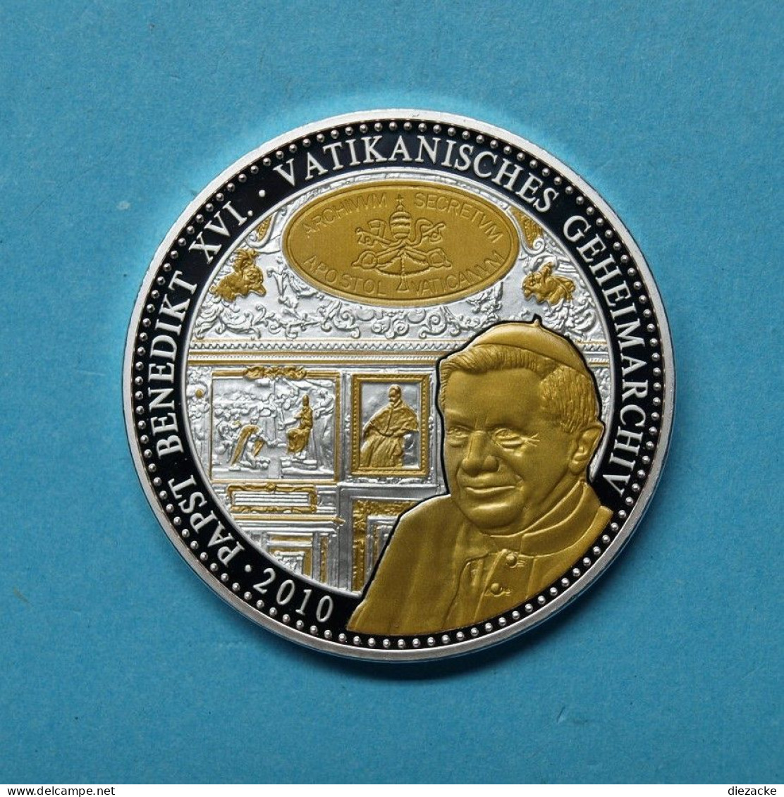 2010 Medaille Benedikt XVI. Geheimarchiv Des Vatikan, Teilvergoldet PP (M3743 - Zonder Classificatie