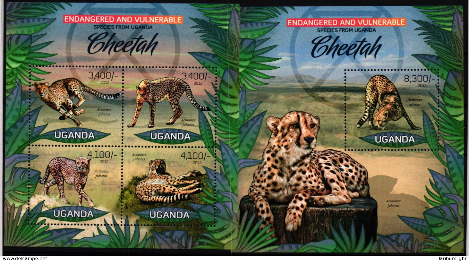 Uganda 2990-2993 Und Block 411 Postfrisch Kleinbogen / Wildtiere #KC595 - Uganda (1962-...)