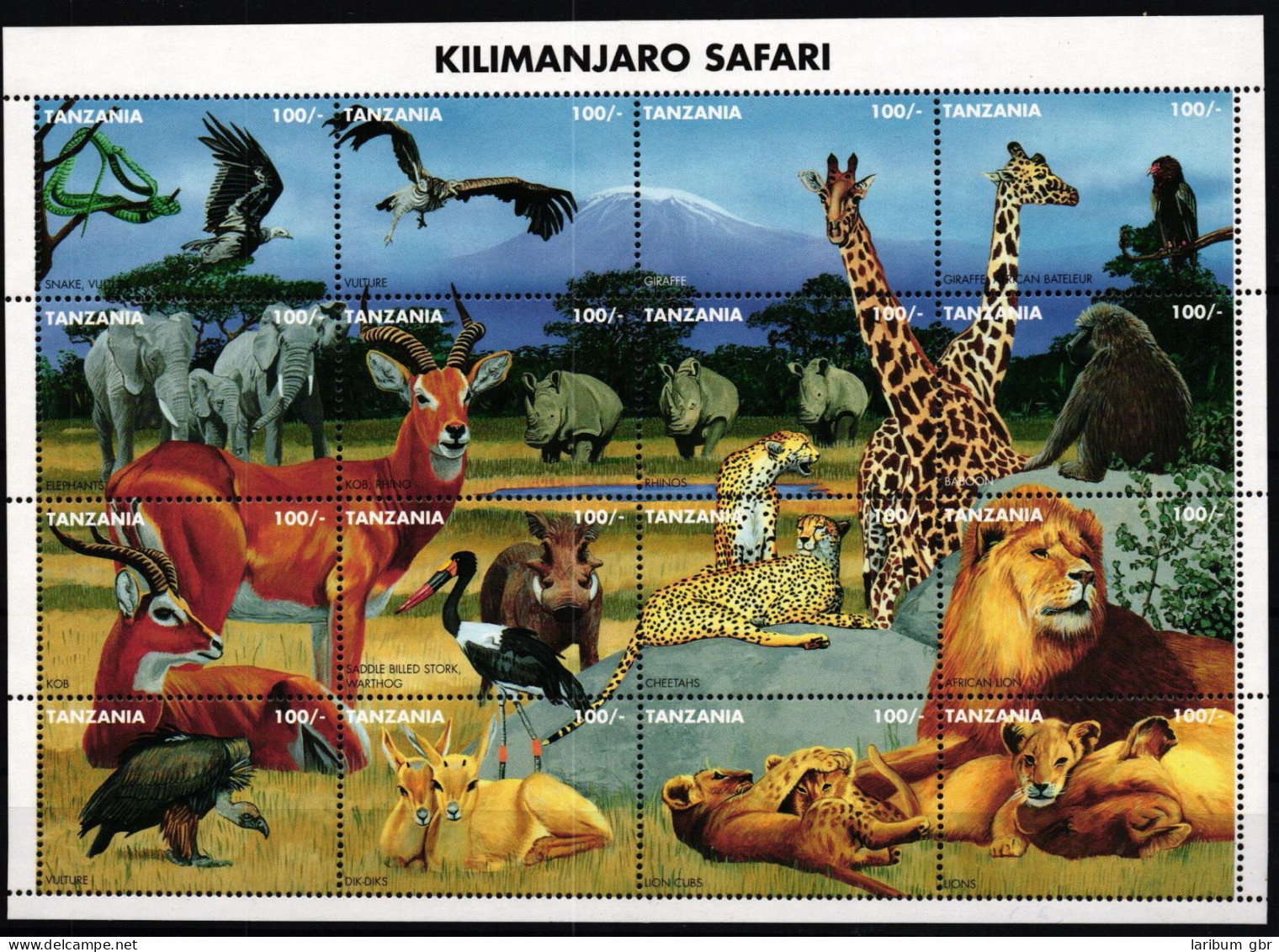 Tansania 2168-2183 Postfrisch Kleinbogen / Wildtiere #KC590 - Tanzania (1964-...)