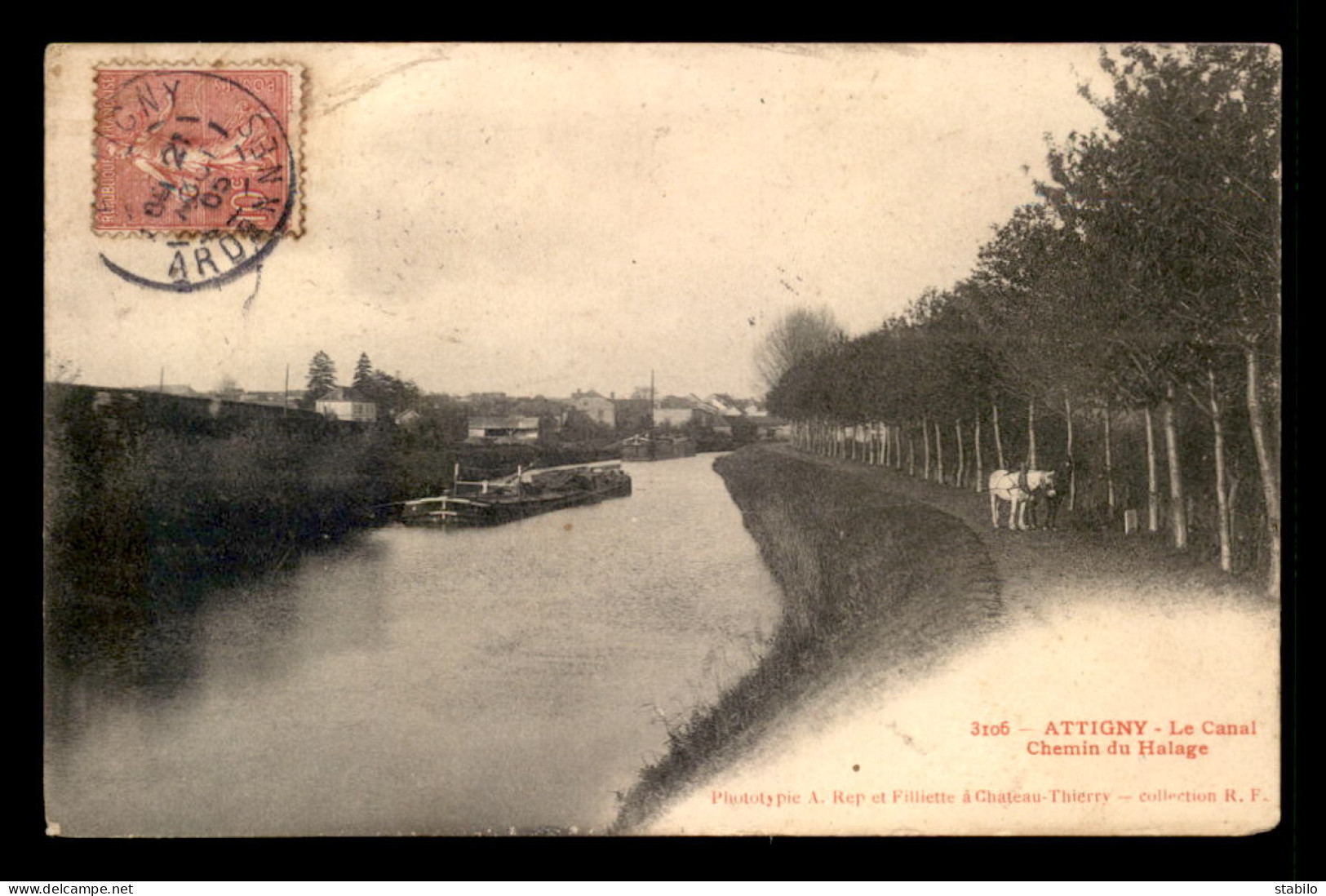 08 - ATTIGNY - LE CANAL - CHEMIN DU HALAGE - PENCIHE - VOIR ETAT - Attigny