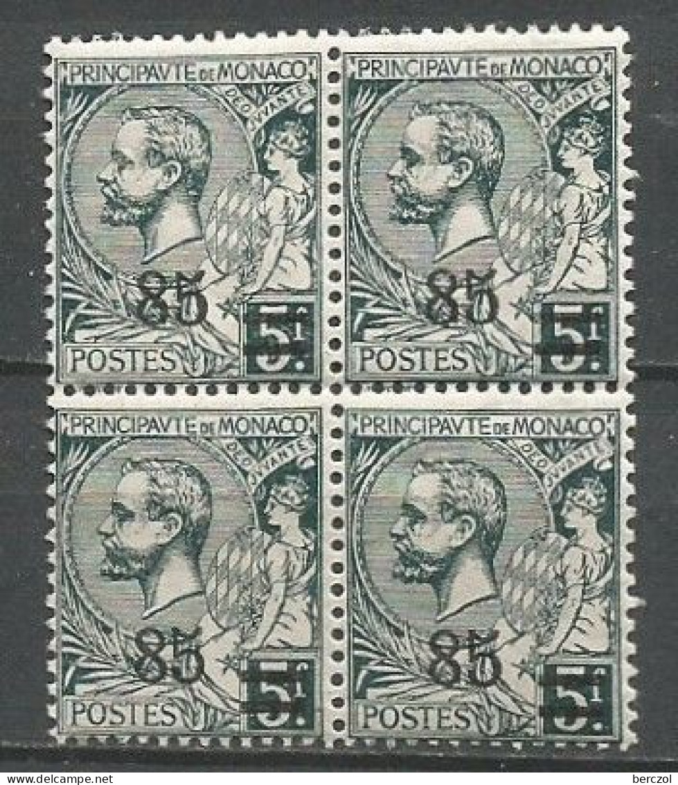 MONACO ANNEE 1924 BLOC DE 4 TP N°72  NEUFS** MNH TB COTE 20,00€ - Neufs