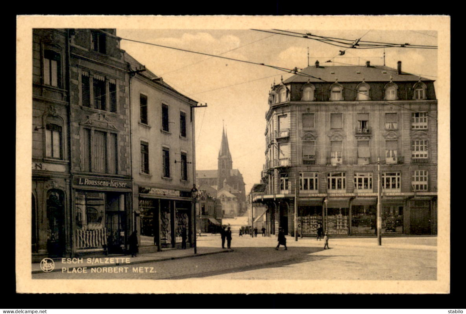 LUXEMBOURG - ESCH-SUR-ALZETTE - PLACE NORBERT METZ - MAGASINS L. ROUSSEAU-KAYSER ET MICHTENSTEIN-KLEINBERG - Esch-Alzette