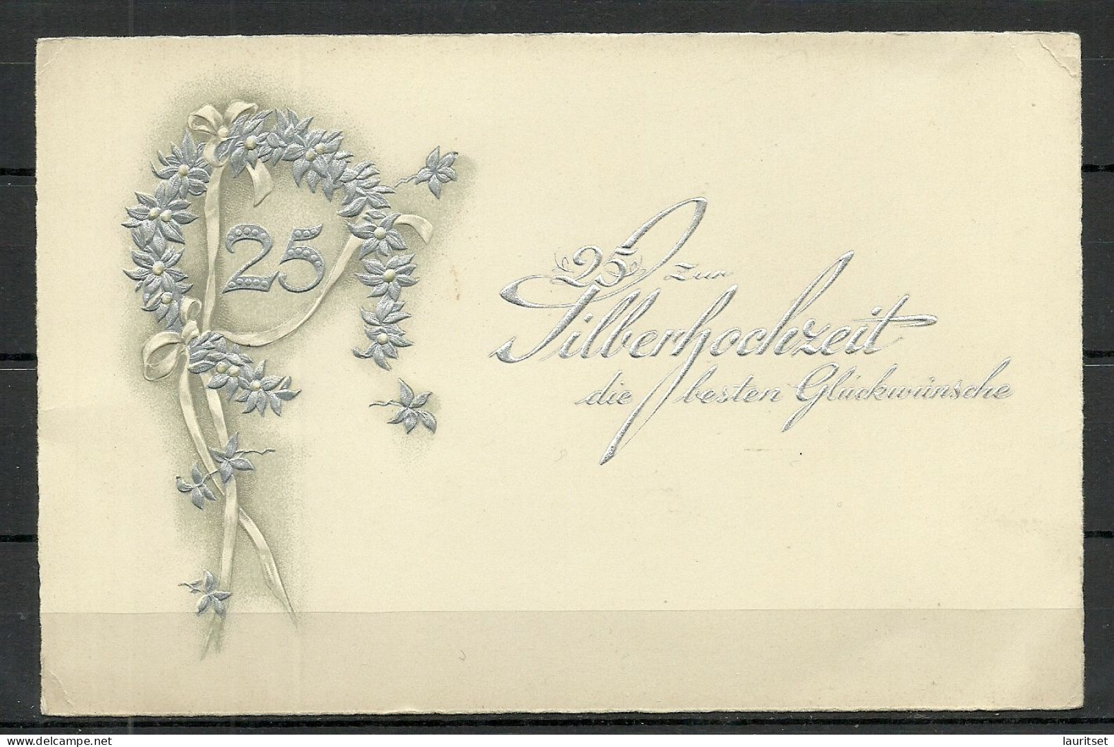 Germany Deutschland 1920ies Glückwunschkarte, Silberne Hochzeit Silver Wedding, Used - Matrimonios