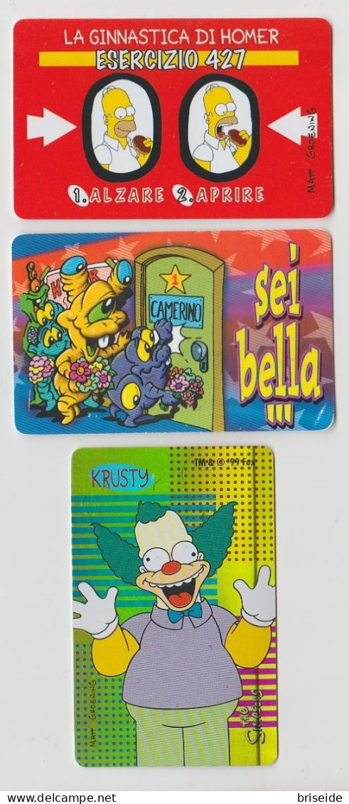 N.3 CARDS HOMER KRUSTY SIMPSONS HORROR SHOW FERRERO - Other & Unclassified