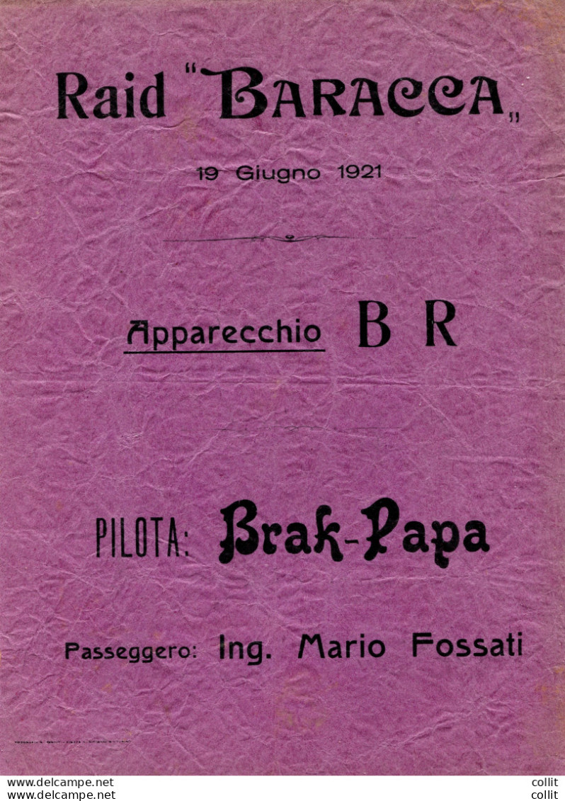 Coppa Baracca - Volantino Del Comitato Organizzatore - Marcofilía (Aviones)