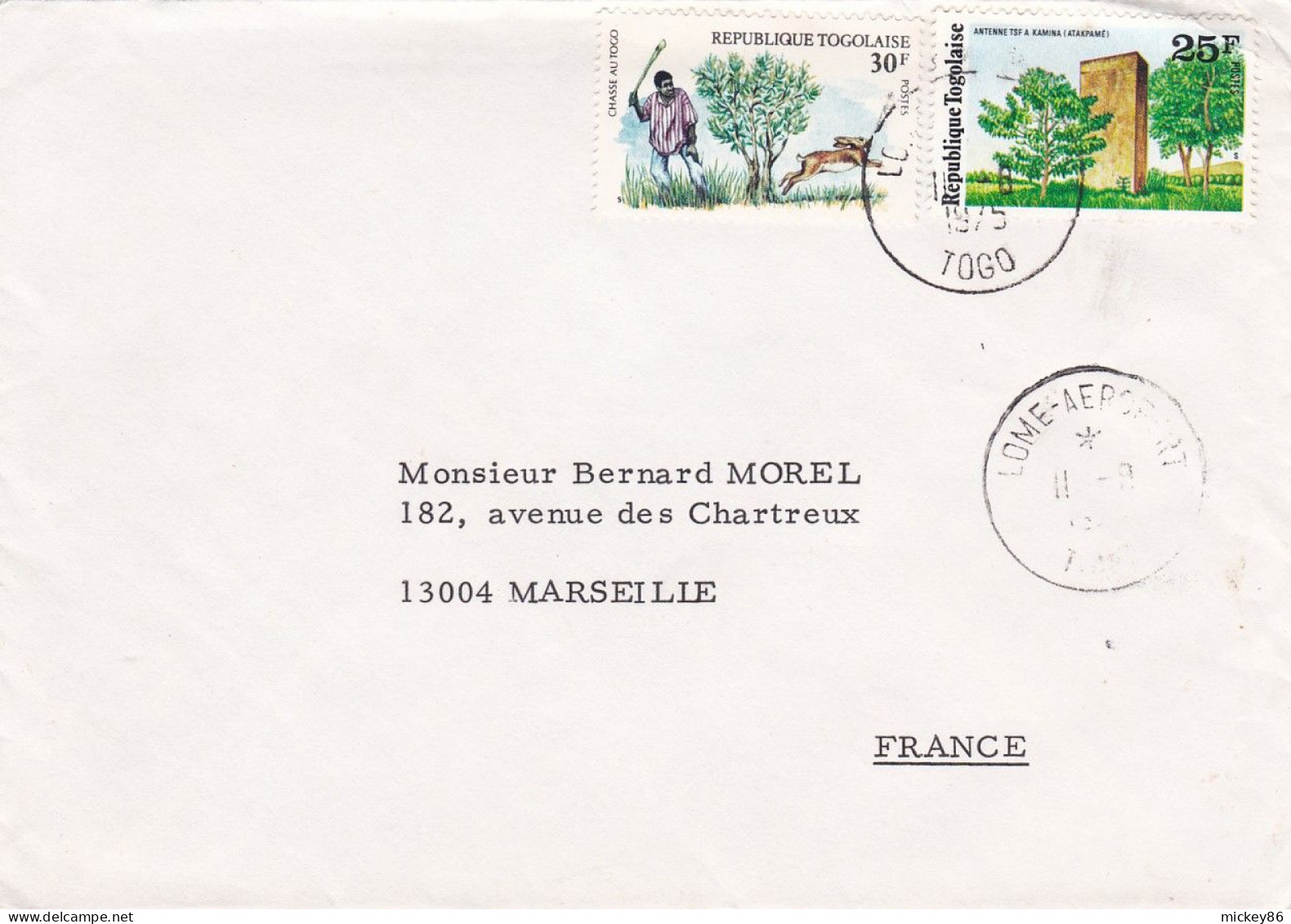 Madagascar--1975--  Lettre De LOME-AEROPORT   Pour MARSEILLE-13 ........timbres.........cachets - Madagascar (1960-...)
