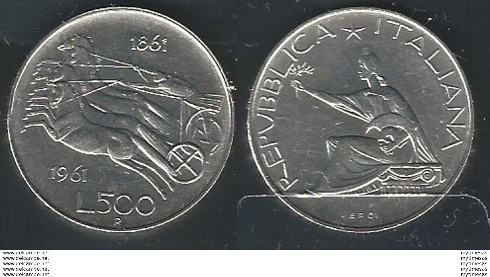 1961 Italia Lire 500 Unità D'Italia Argento FDC - Otros & Sin Clasificación