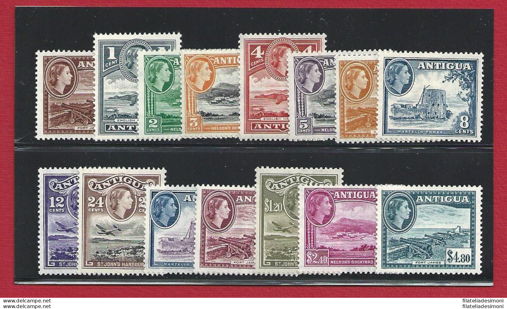 1953-62 ANTIGUA - Stanley Gibbons N. 120a/134 - Ordinaria 15 Valori - MNH** - Otros & Sin Clasificación