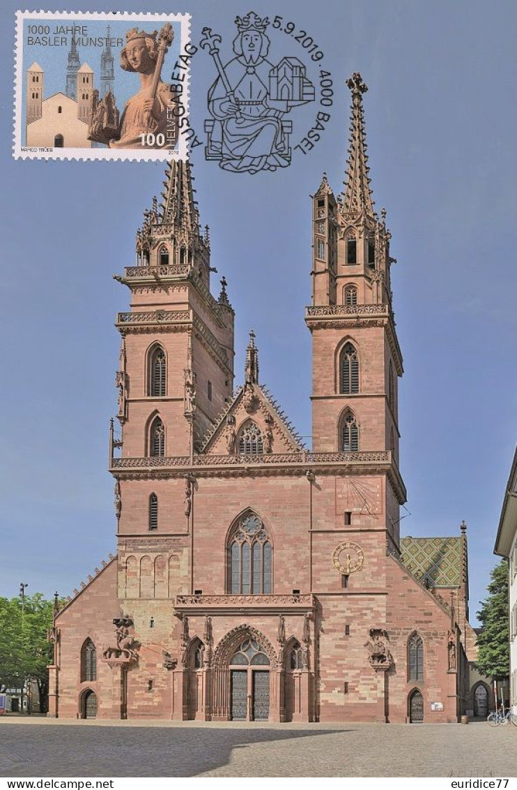 Switzerland 2019 - 1000 Years Basel Cathedral Carte Maximum - Cartes-Maximum (CM)