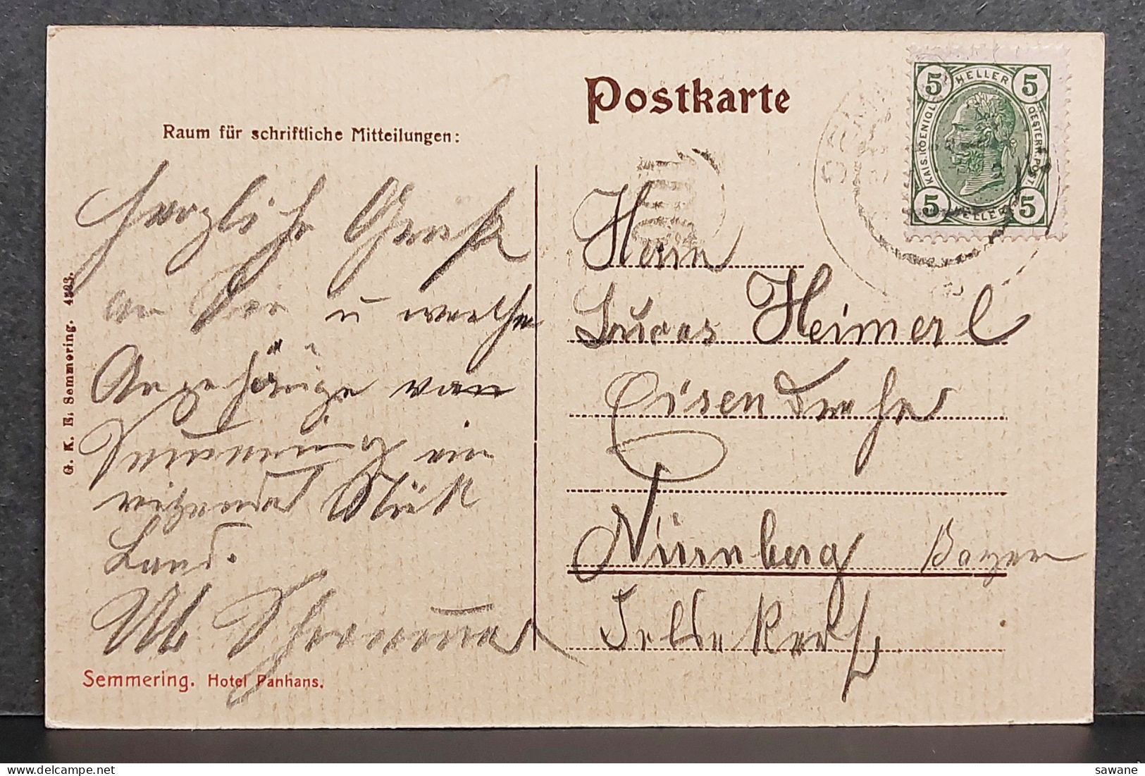 AUTRICHE , SEMMERING , HOTEL PANHANS , LOT 174 - Semmering