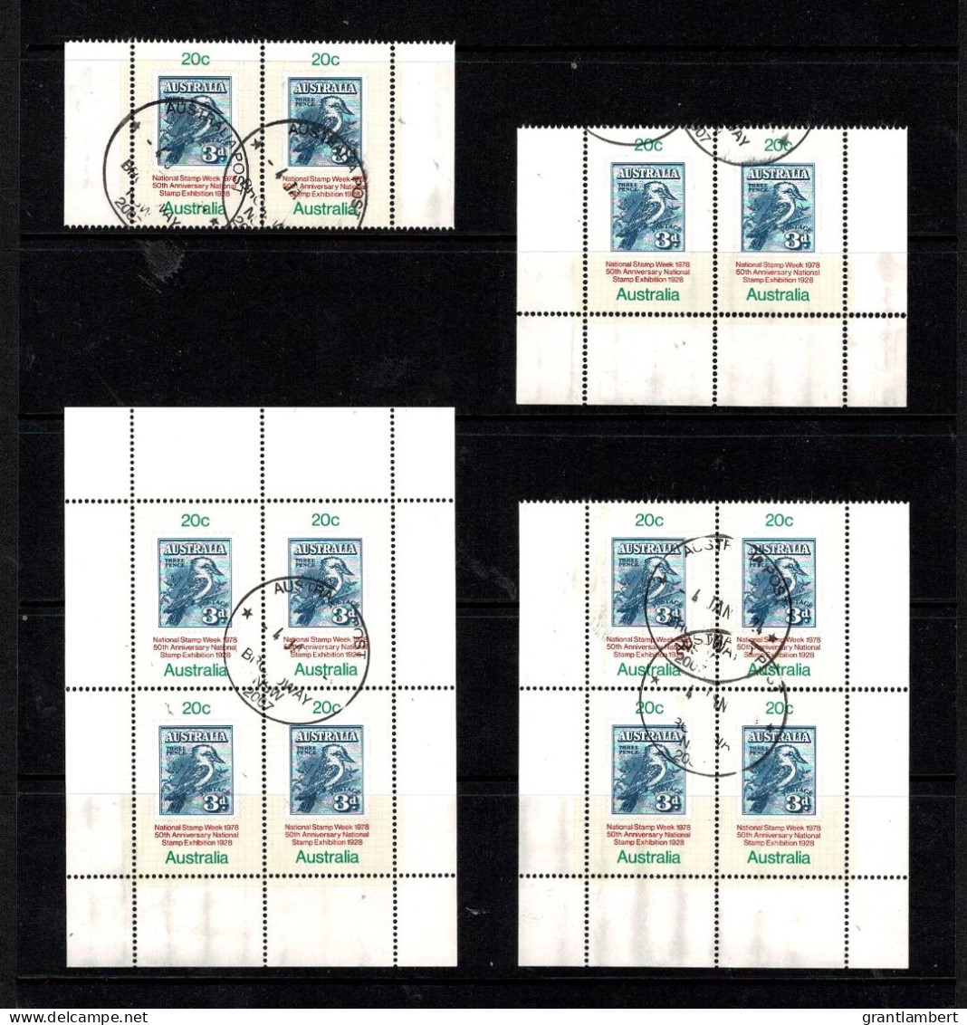 Australia 1978 National Stamp Week  Sheetlet, Block Of 4, Pairs Used - Gebruikt