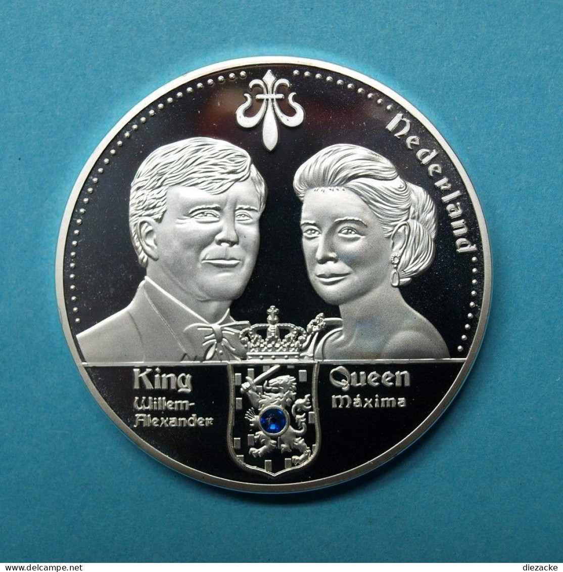 Niederlande 2013 Medaille Willem-Alexander & Maxima, Swarovski PP (MZ728 - Sin Clasificación