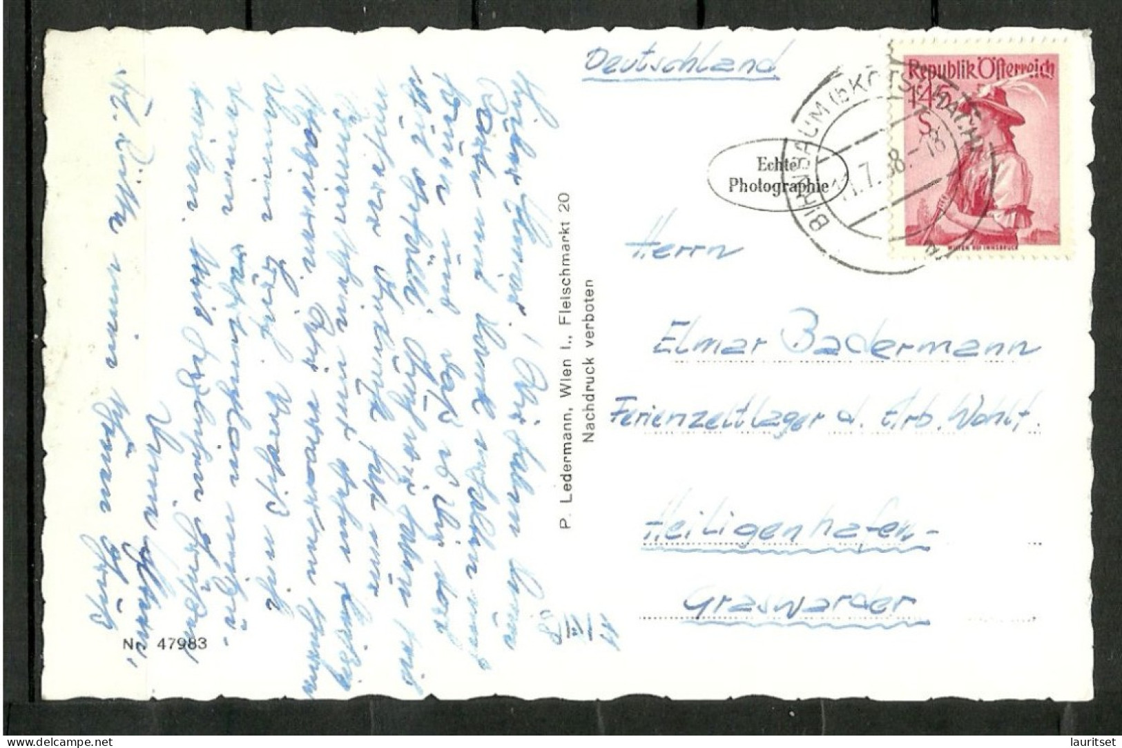 Austria Österreich Sommerfrische Birnbaum Im Lesachtal Gegen Wolayertal, Photo Post Card, Used, O 1958 - Lesachtal