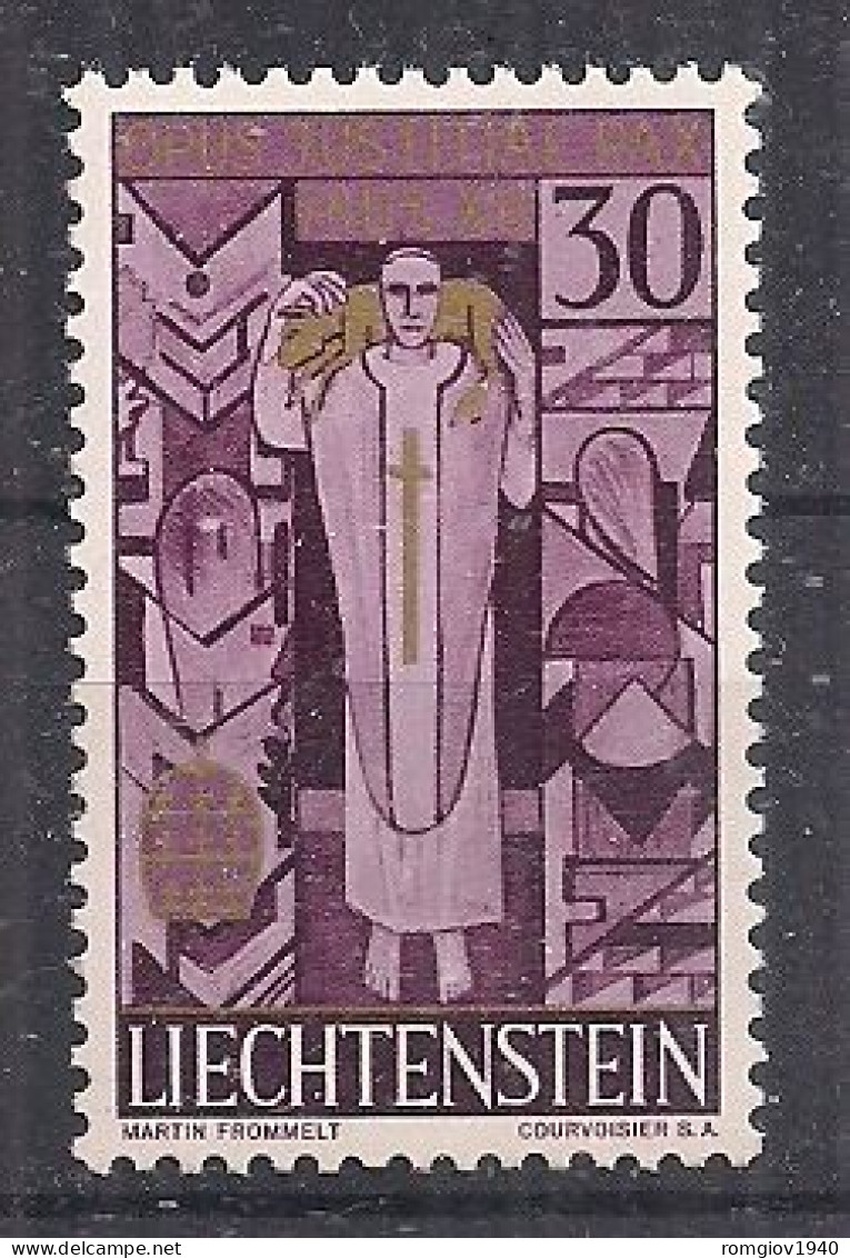 LIECHTENSTEIN  1959   IN MEMORIA DI PIO XII  UNIF. 342 MNH XF - Nuevos