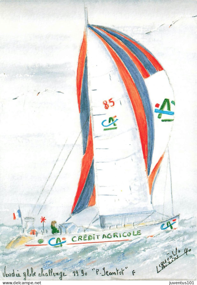 CPSM Vendée Globe Challenge-Jeantot-Voile-Timbre     L2828 - Vela