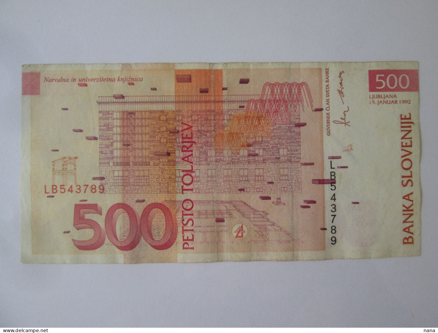 Slovenia 500 Tolarjev 1992 Banknote See Pictures - Eslovenia