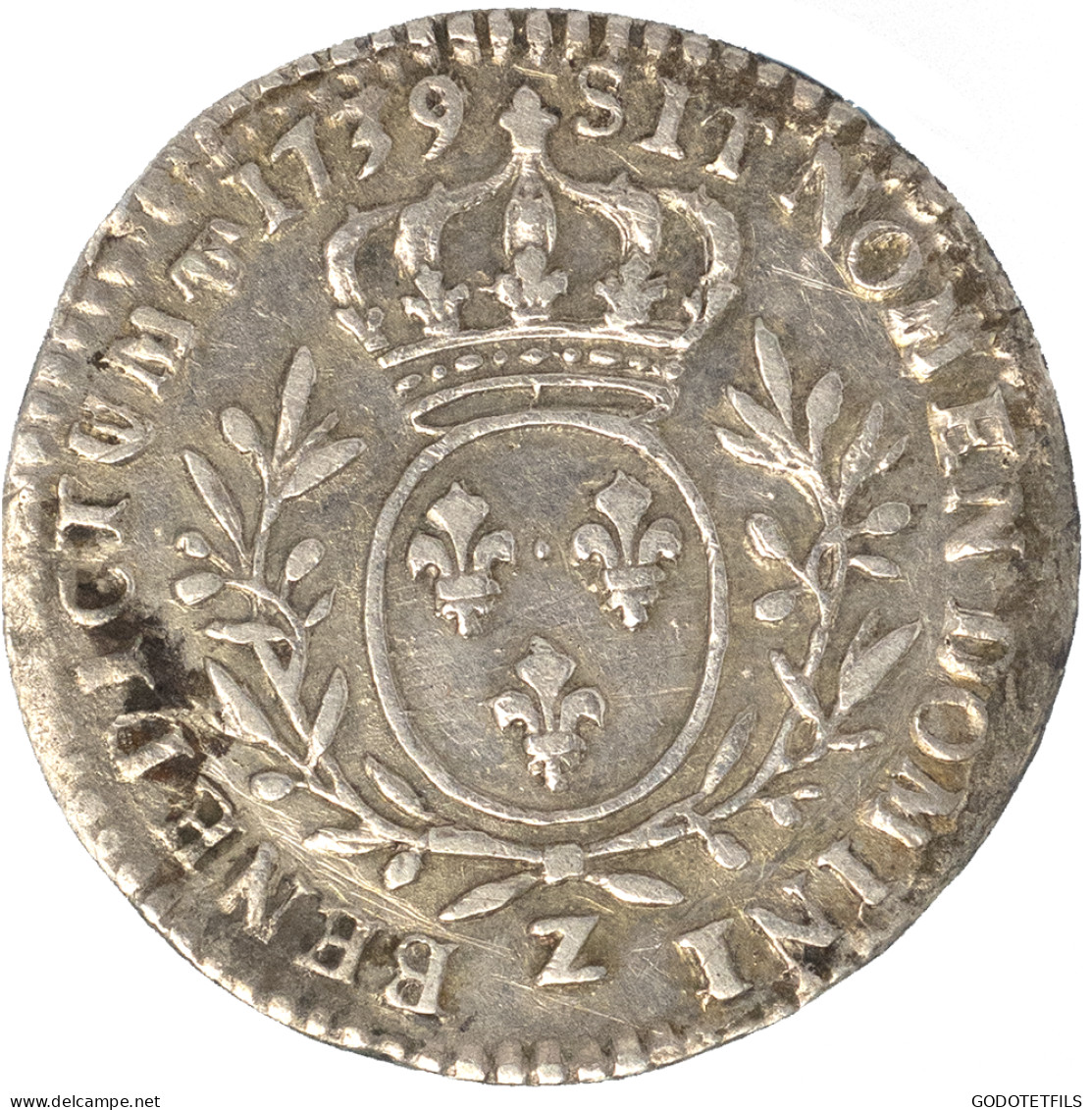Louis XV-Dixième D&#039;écu Aux Branches D&#039;olivier 1739 Grenoble - 1715-1774 Louis  XV The Well-Beloved