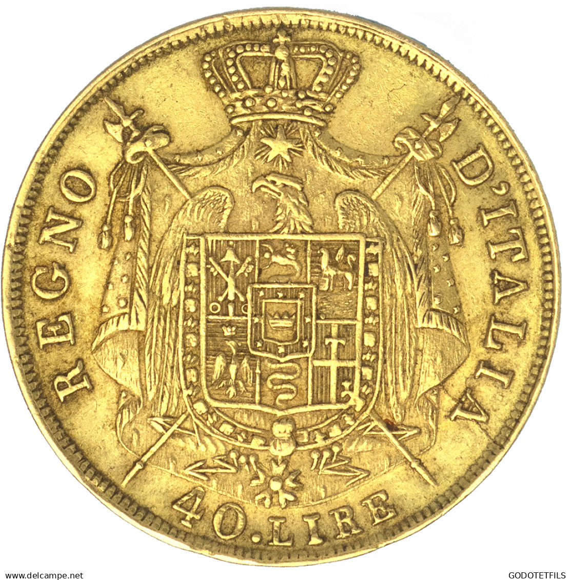 Premier-Empire-Royaume D&#039;Italie-40 Lire Napoléon Ier 1810 Milan - Napoléonniennes