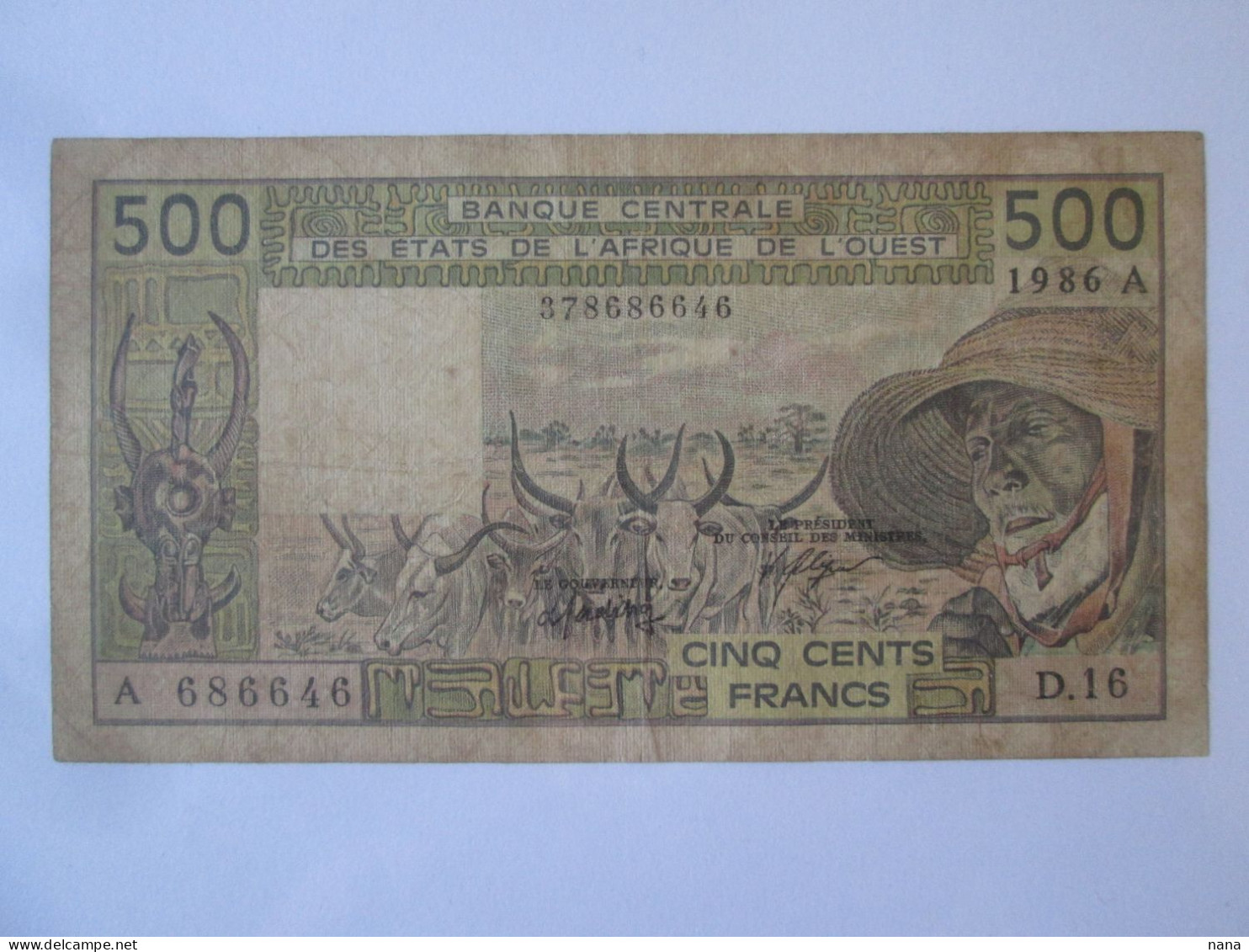 Ivory Coast/Cote D'Ivoire 500 Francs 1986 Banknote,see Pictures - Costa D'Avorio