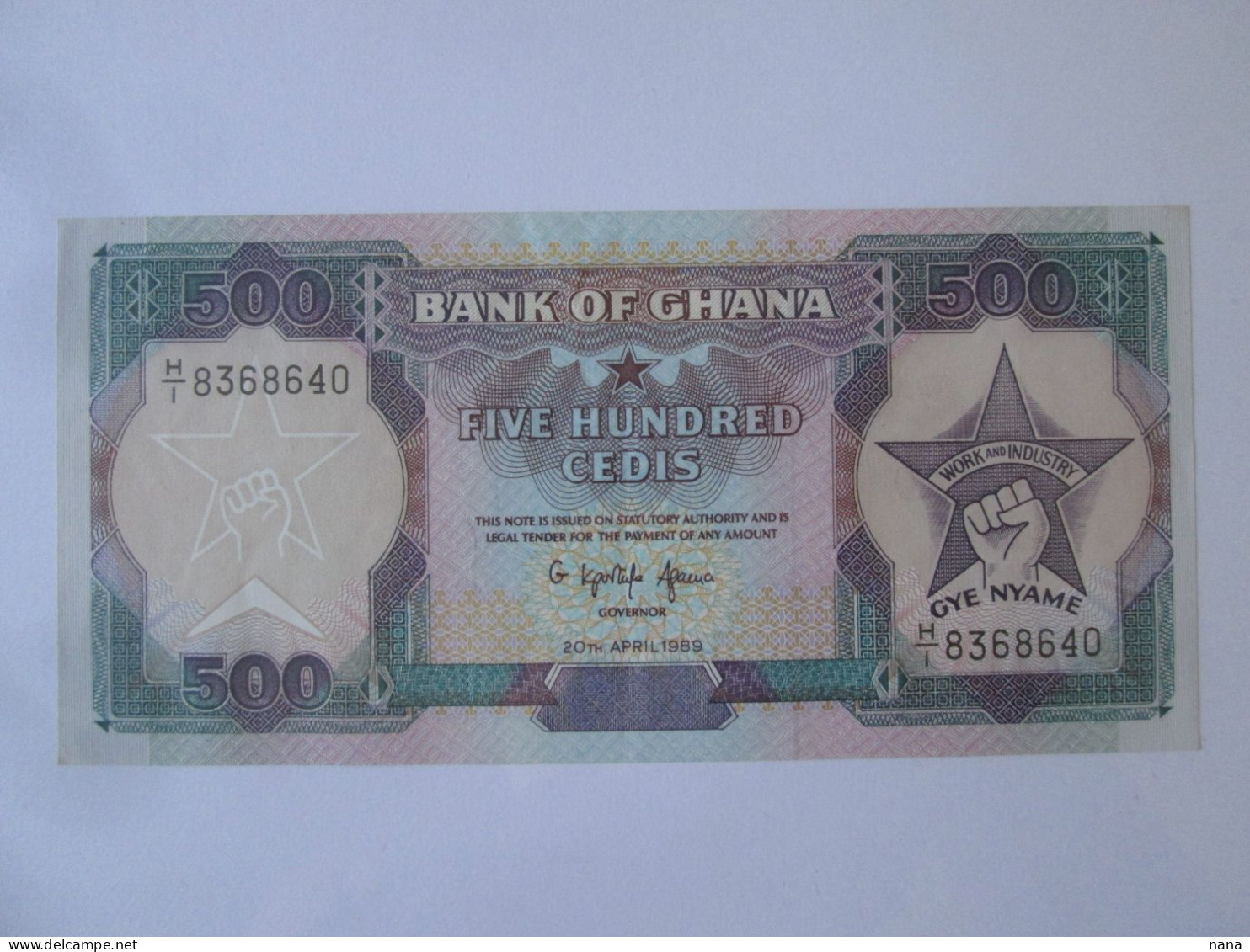 Ghana 500 Cedis 1989 UNC Banknote,see Pictures - Ghana