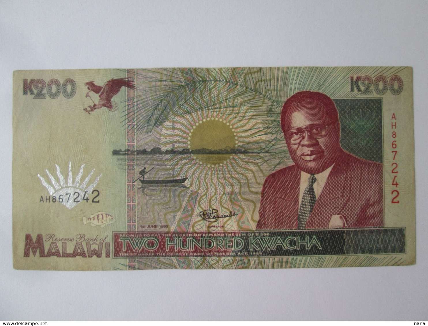Rare! Malawi 200 Kwacha 1995,see Pictures - Malawi