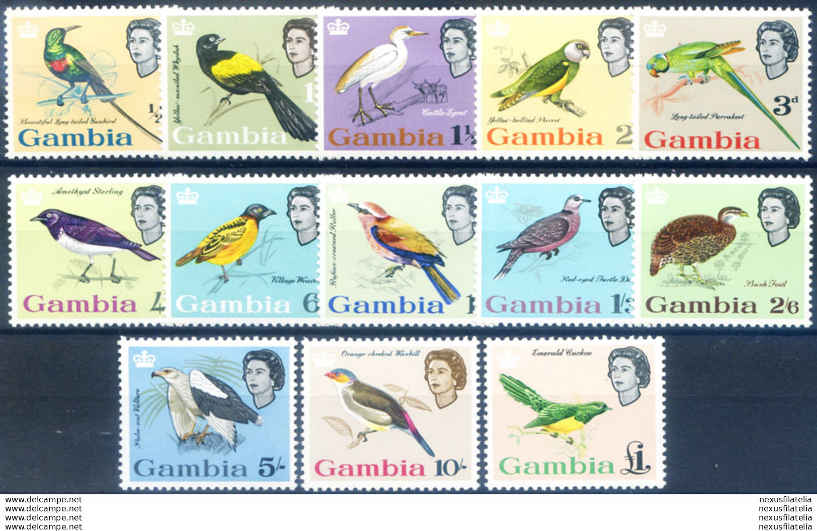 Definitiva. Fauna. Uccelli 1963. - Gambia (1965-...)