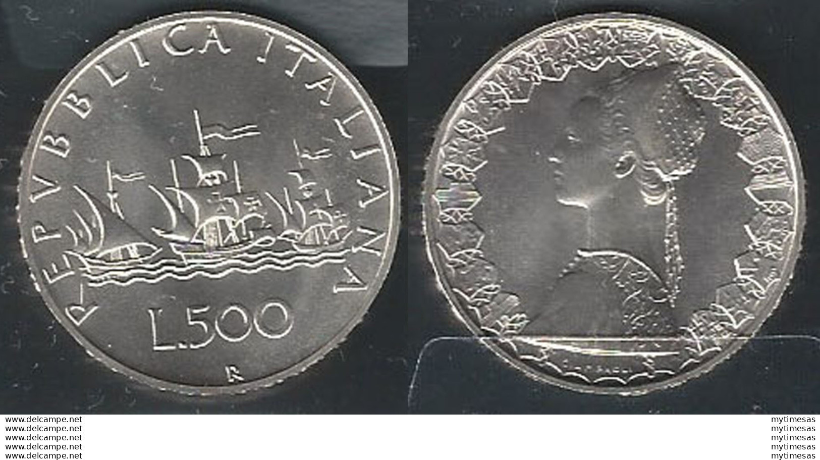 1985 Italia Lire 500 Caravelle Argento FDC - Autres & Non Classés