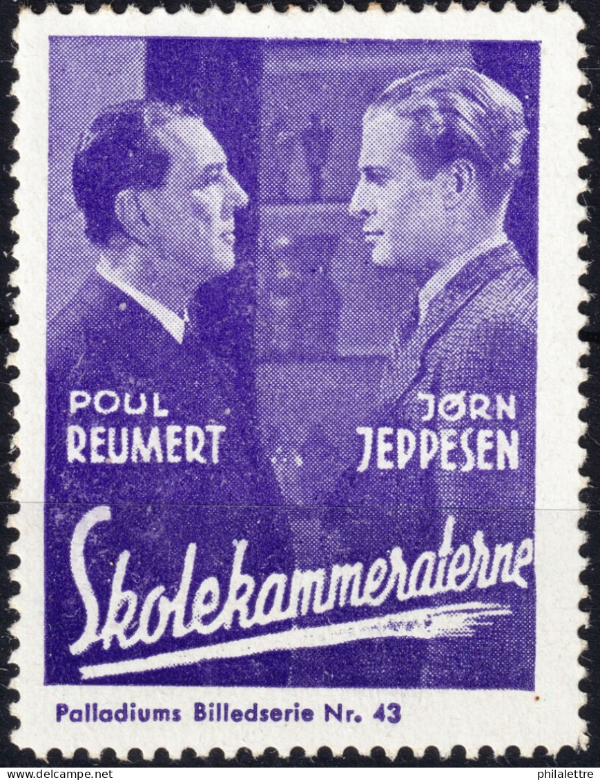 DANEMARK / DENMARK - 1944 Film Poster Stamp "Palladiums Billedserie Nr.43" DE TRE SKOLEKAMMERATER (Reumert & Jeppesen) - Cinéma