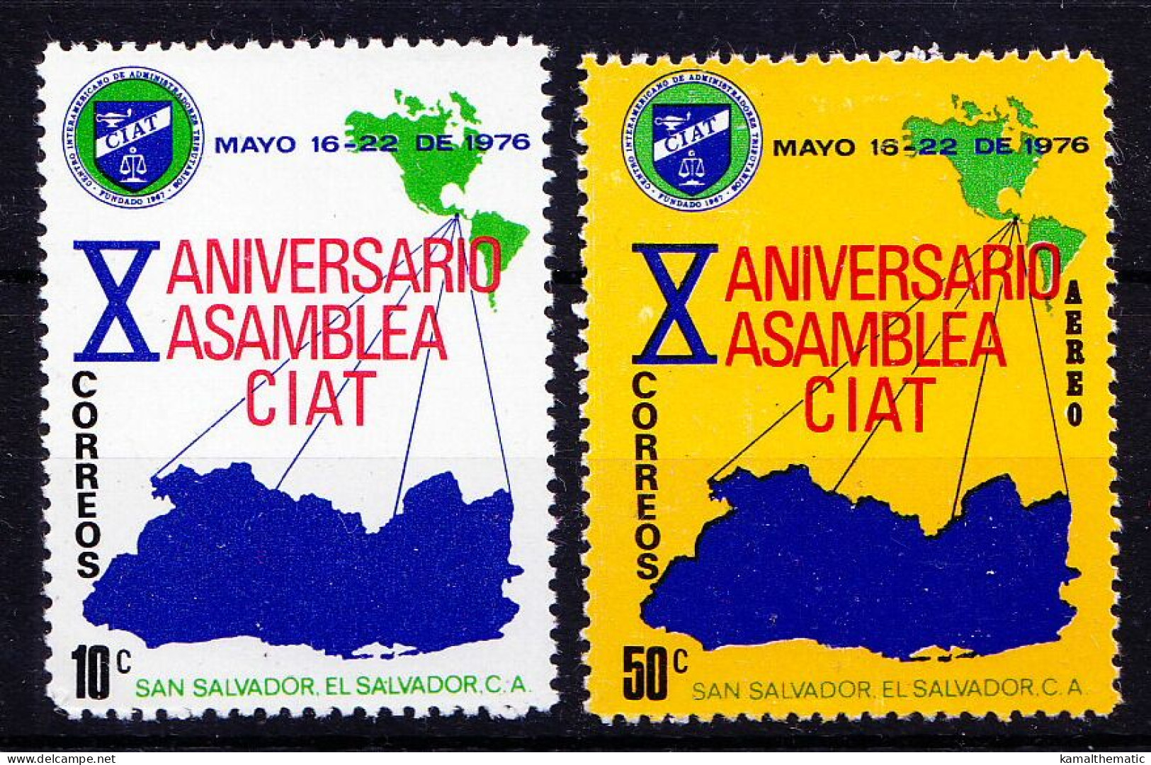 Salvador 1976 MNH 2v, 10th Ann. CIAT, Int. Tropical Agriculture - Map - Agricultura