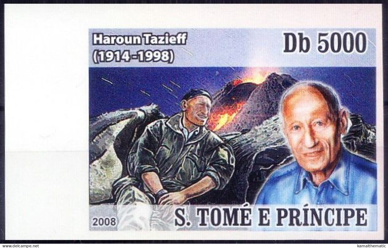 Sao Tome 2008 MNH Imperf, Haroun Tazieff, Naturalist, Volcano, Natural Disaster - Vulcani