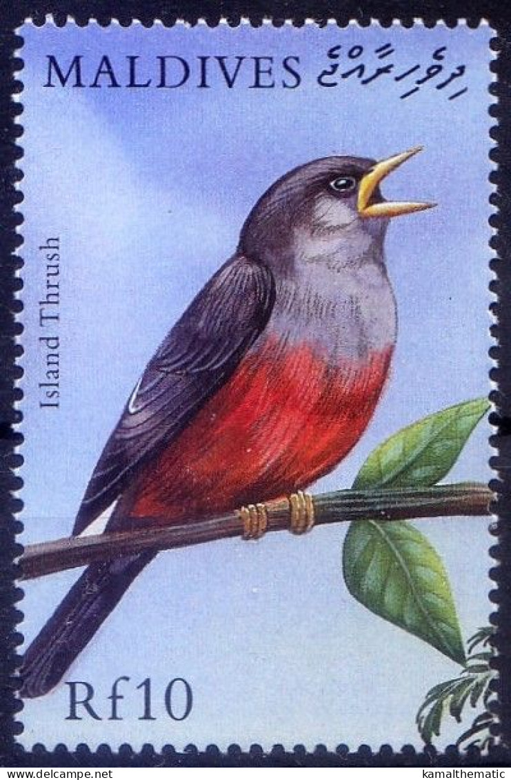 Maldives 2000 MNH, Birds Island Thrush - Pájaros Cantores (Passeri)