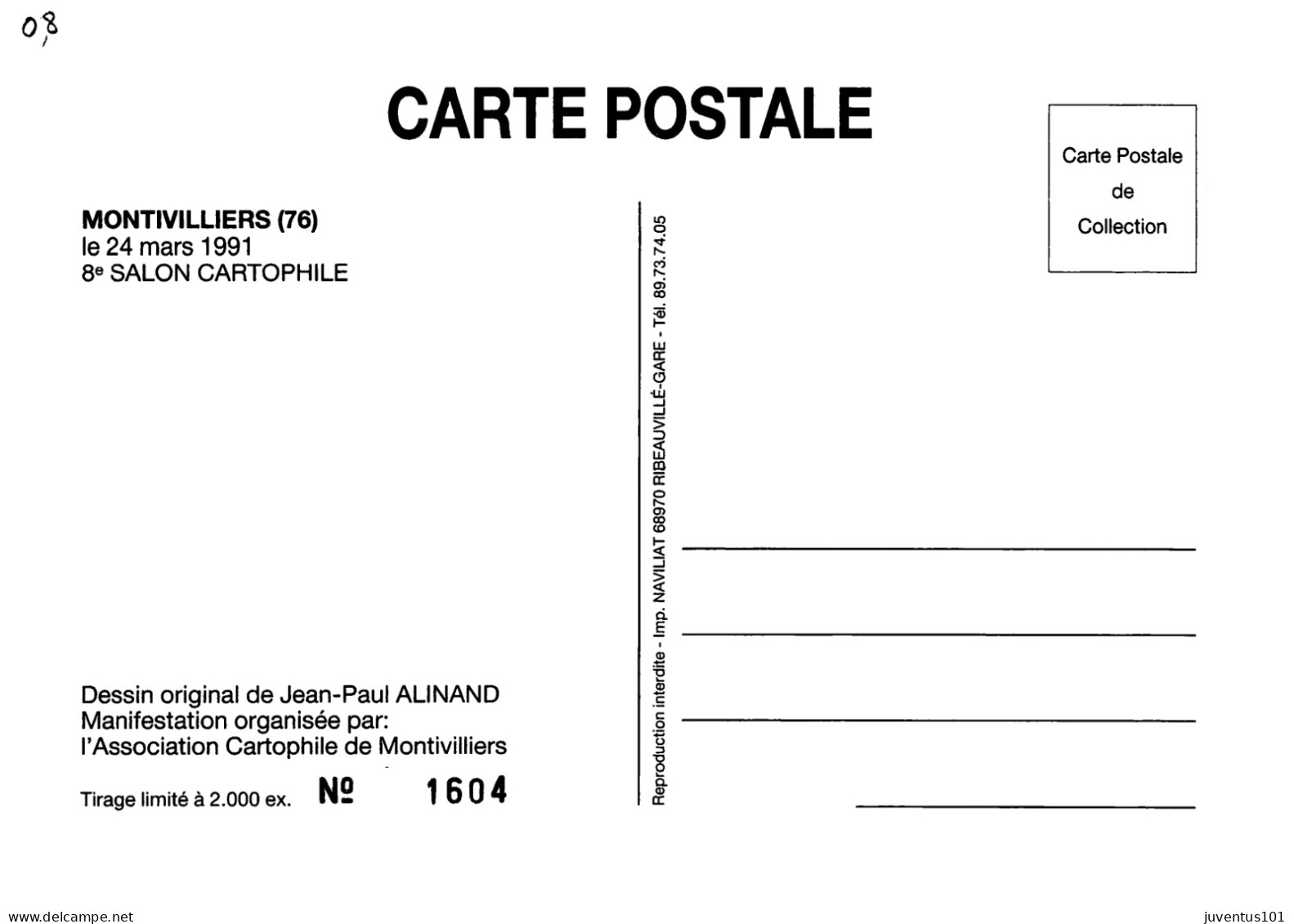 CPSM Montivilliers-Salon Cartophile-Dessin Alinand      L2829 - Beursen Voor Verzamellars