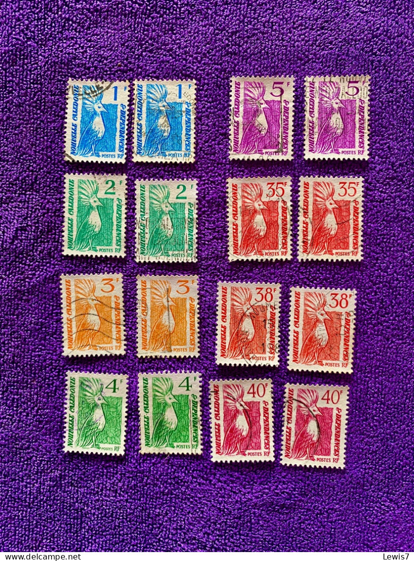 2 Lots De Timbres "Cagous" - Obliteres - N-C. - Usados