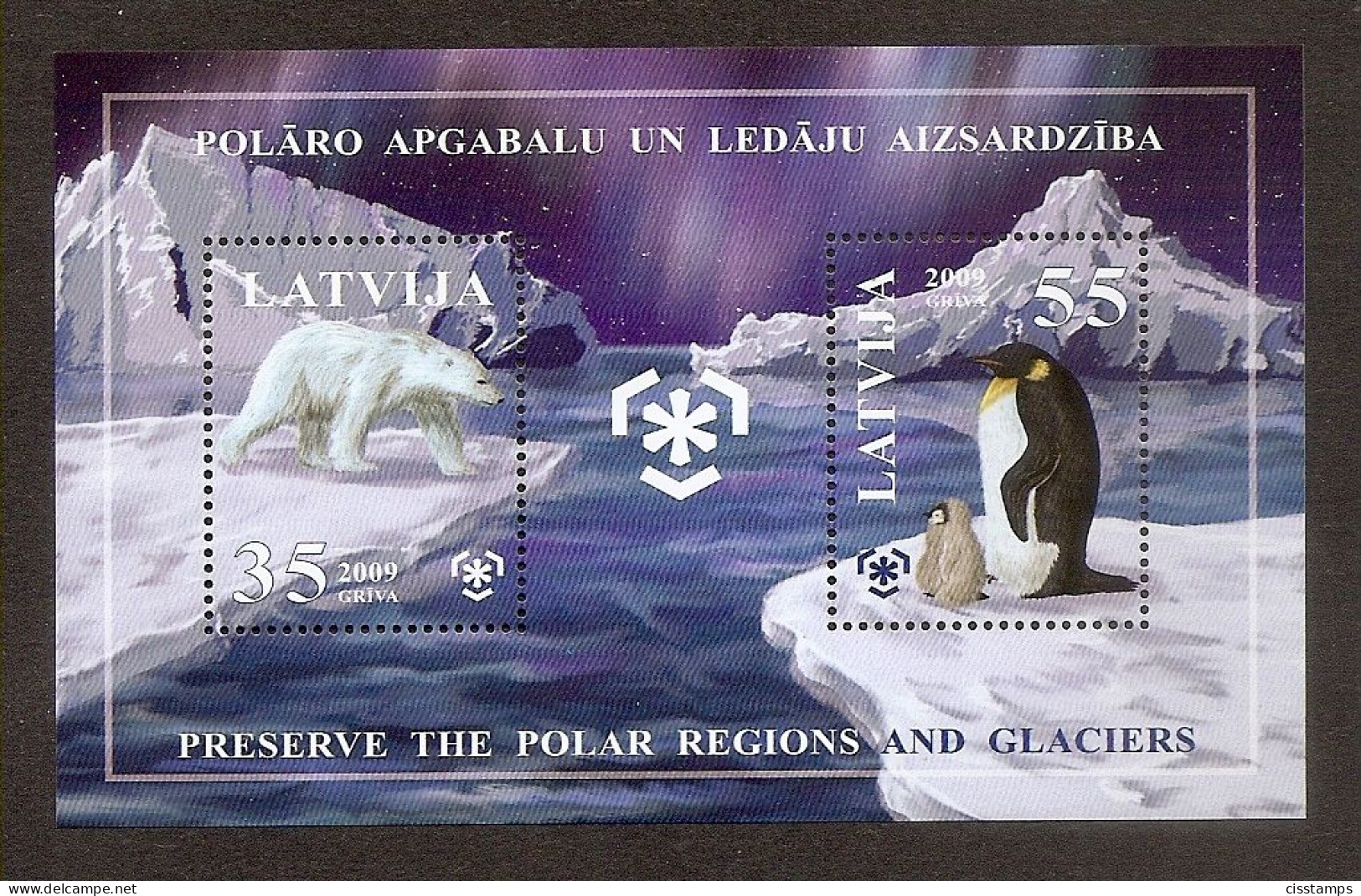 LATVIA 2009●Penguin & Polar Bear●Preserve Polar Regions●Mi Bl.26 MNH - Lettonia