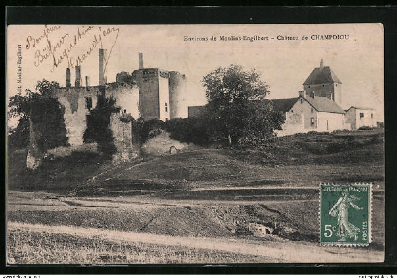 CPA Moulins-Engilbert, Chateau De Champdiou  - Moulin Engilbert