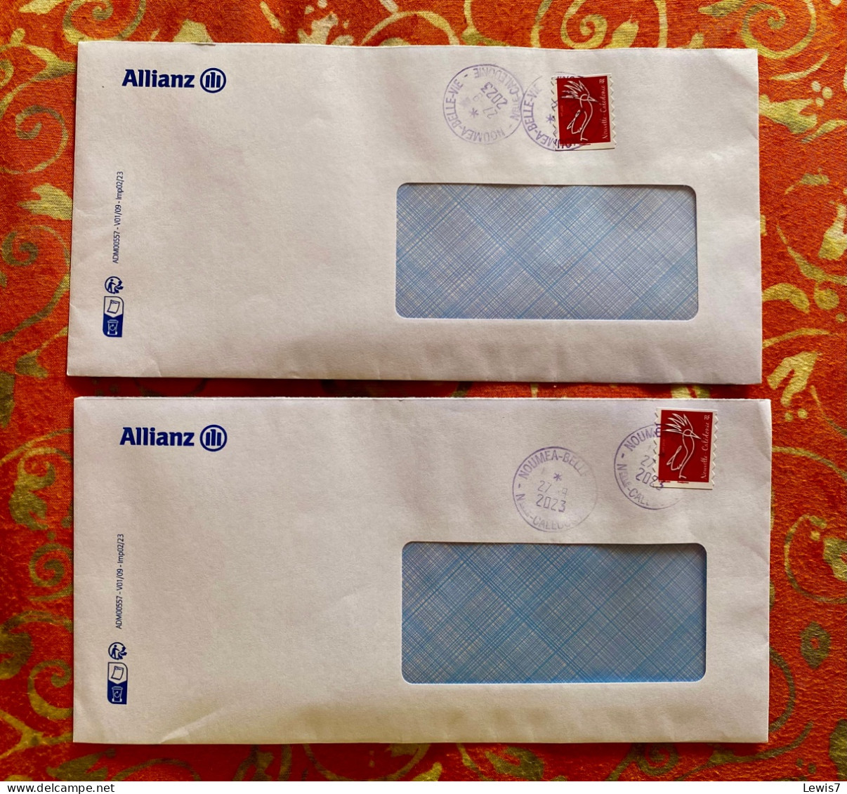 Lot De 2 Enveloppes + Timbres "Cagou Rouge" - N-C. - Gebraucht