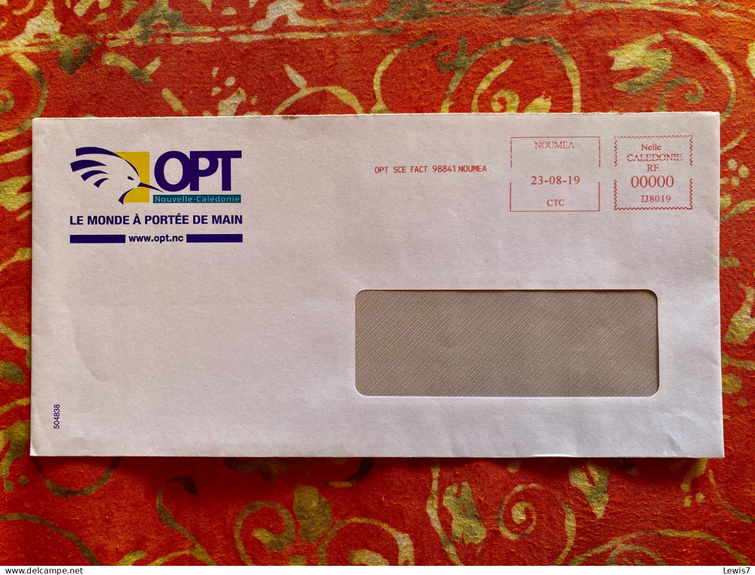 Enveloppe + Logo Cagou + Obliteration Tampons Rouges - NOUVELLE-CALEDONIE - Lettres & Documents