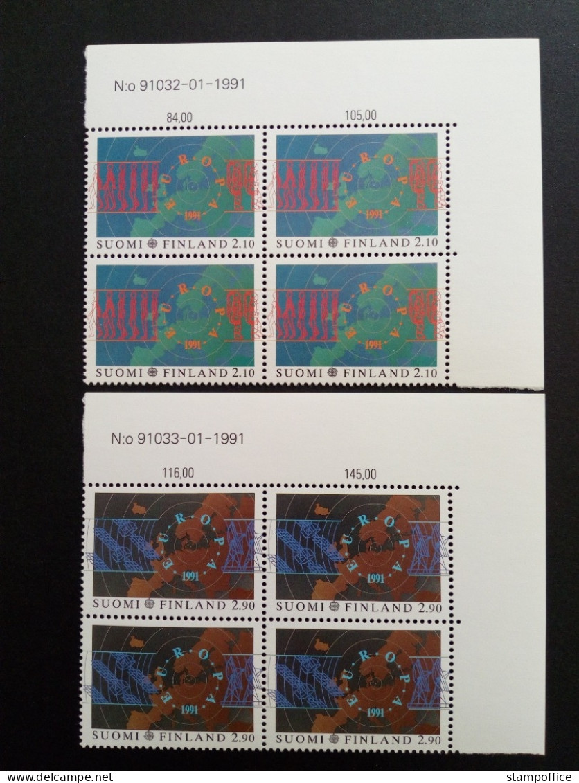 FINNLAND MI-NR. 1144-1145 POSTFRISCH(MINT) 4er BLOCK EUROPA 1991 EUROPÄISCHE WELTRAUMFAHRT SATELLIT - 1991