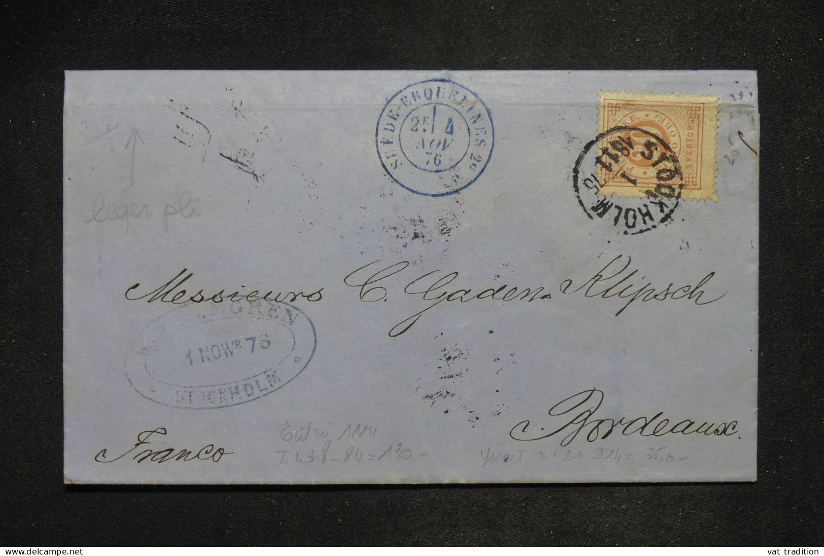 NORVEGE - Lettre De 1878 Pour La France - A 2743 - Lettres & Documents