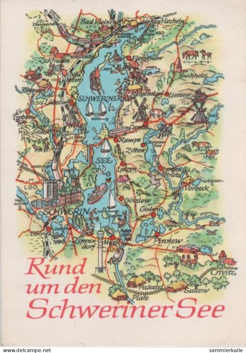 105689 - Schweriner See - Umgebungskarte - 1973 - Schwerin