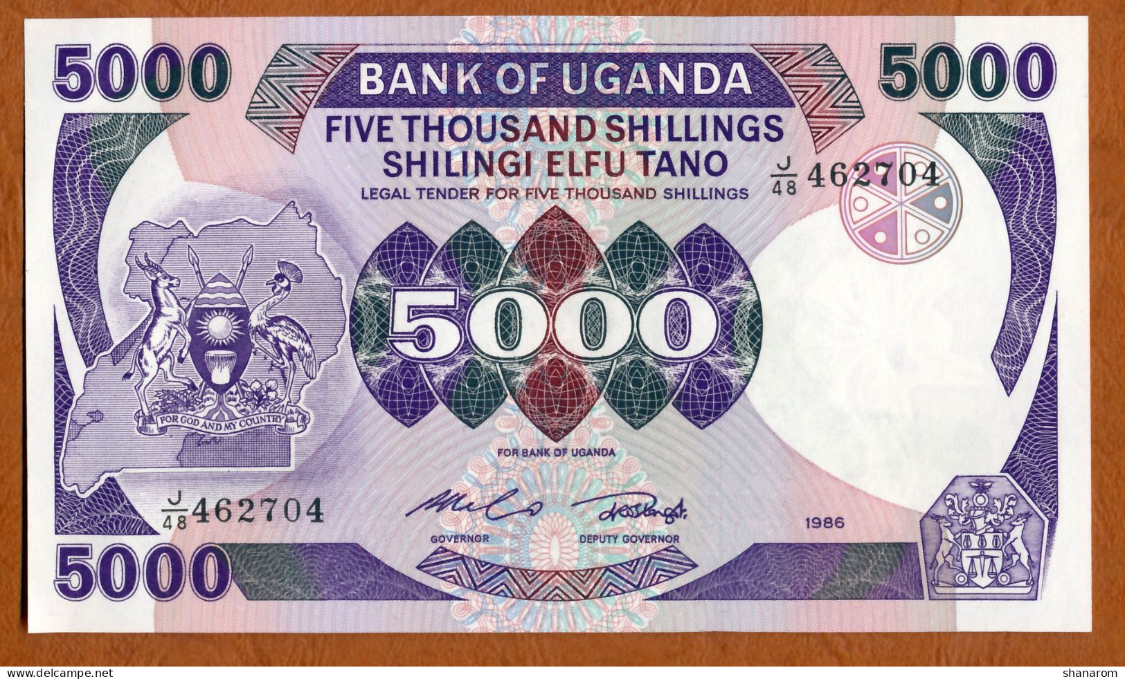 1986 // OUGANDA // FIVE THOUSAND SHILLINGS // UNC - NEUF - Uganda