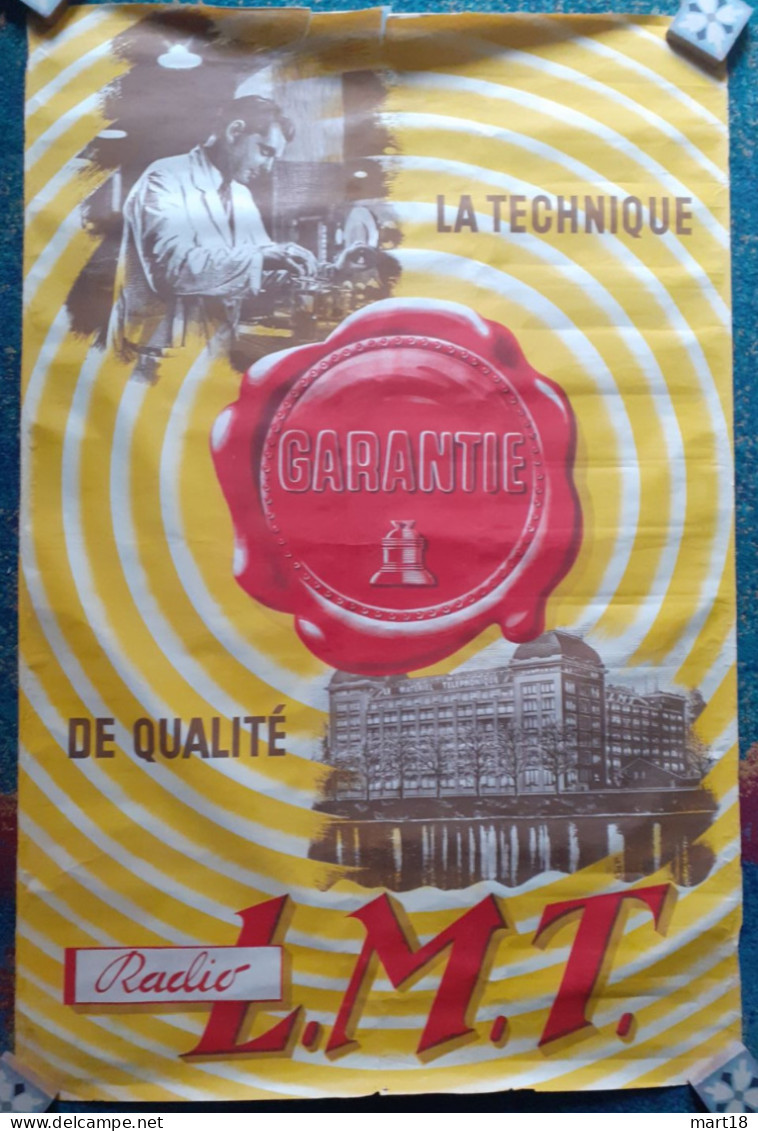 Affiche Originale - Radio L.M.T. - Technique Garantie De Qualité - Années 1930 - - Afiches