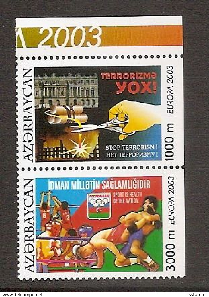 Azerbaijan 2003●Europa Poster Art●Wrestling●Mi543D-44D MNH - Worstelen